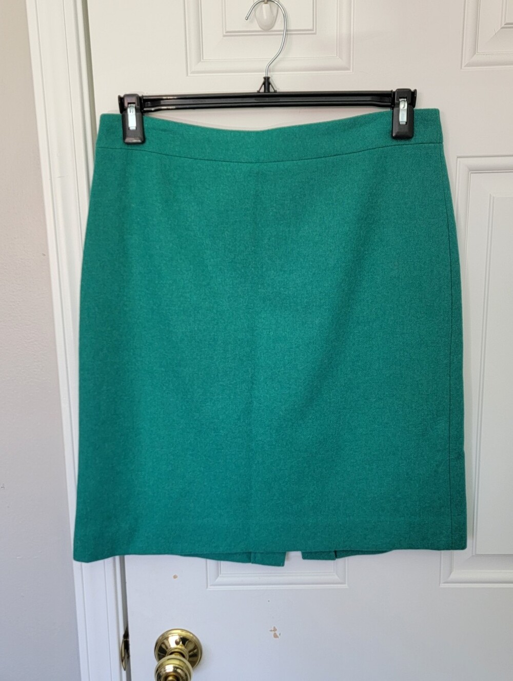 The Pencil Skirt By J. Crew Pine Green A Line Back Zip Wool Blend Size 10